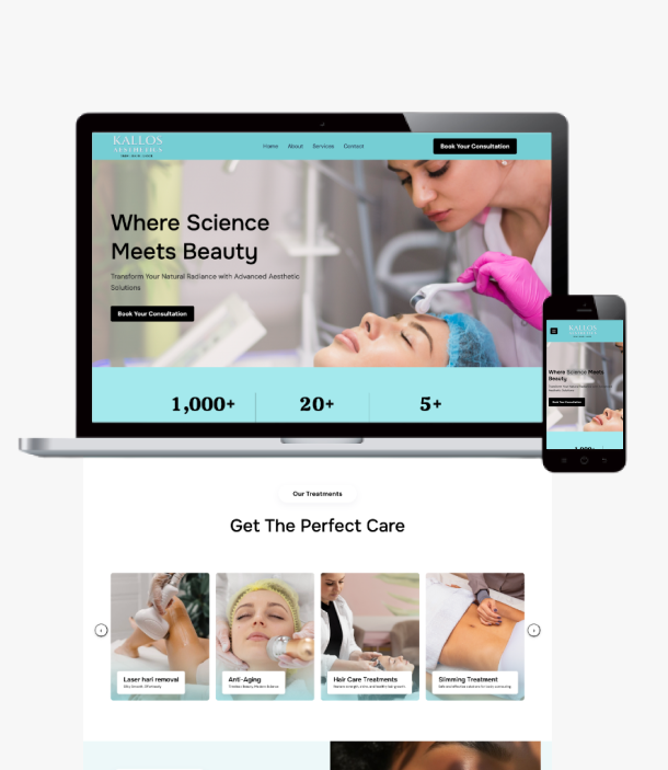 Aesthetic clinic website design and branding TaiGrow