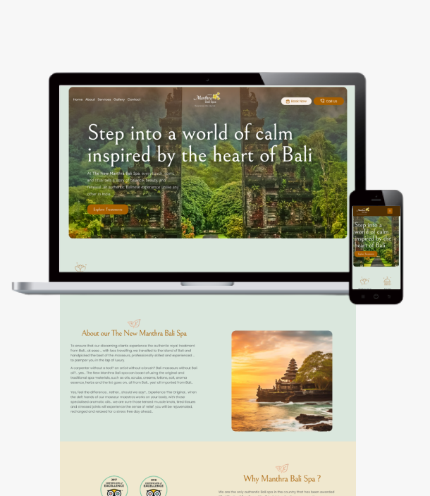 Spa website design and development by TaiGrow